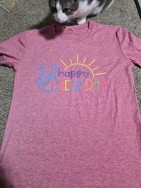 Happy Field Day T-Shirt Women's M — Teacher Tee, Heather Pink
